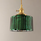 Nordic Vintage Green Brass Glass Island Chandelier - 1, 2, or 3 Lights