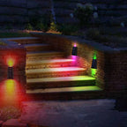 Premium Solar RGB Trapezoid Outdoor LED Wall Sconce Lamp
