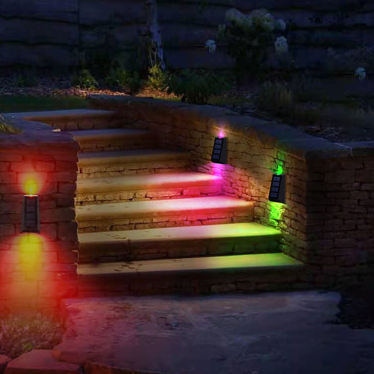 Premium Solar RGB Trapezoid Outdoor LED Wall Sconce Lamp