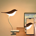 Nordic Bird Clip LED Night Light - USB Rechargeable Table Lamp