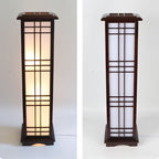 Premium Rectangular Parchment Wood Floor Lamp - 1-Light Design for Entertainment Spaces