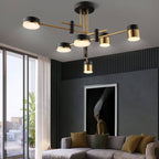 Elegant Black and Gold Semi-Flush Mount Light - 4 to 8 Bulb Design