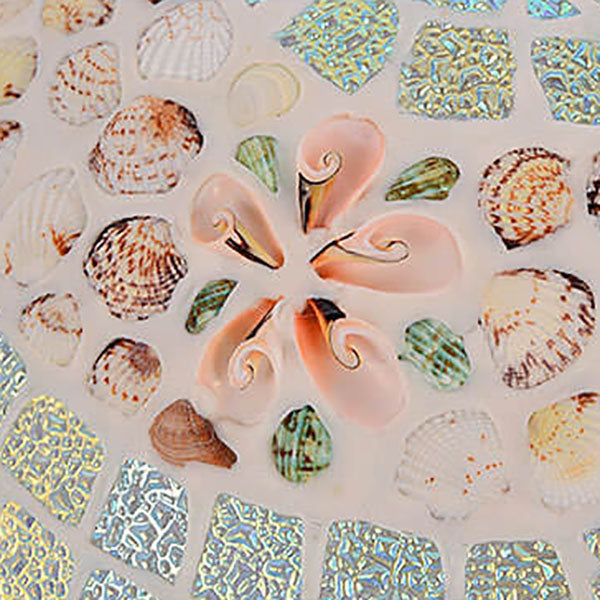 Tiffany Mosaic Shells 1-Light Flush Mount Ceiling Light