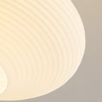 Nordic Striped Glass Oval Semi-Flush Mount Ceiling Light