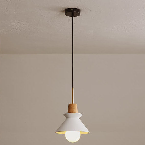 Nordic Minimalist Macaron Wood and Cement Pendant Light