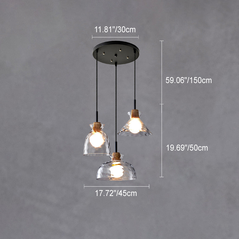 Nordic Rippled Glass Pendant Lamp