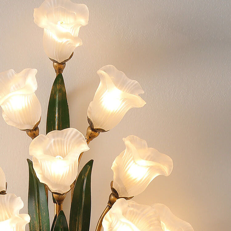 Contemporary Minimalist Glass Flower Wall Sconce