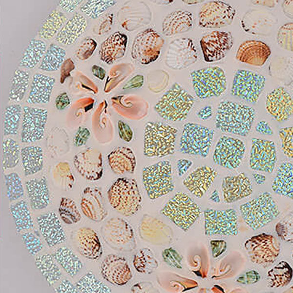 Tiffany Mosaic Shells 1-Light Flush Mount Ceiling Light