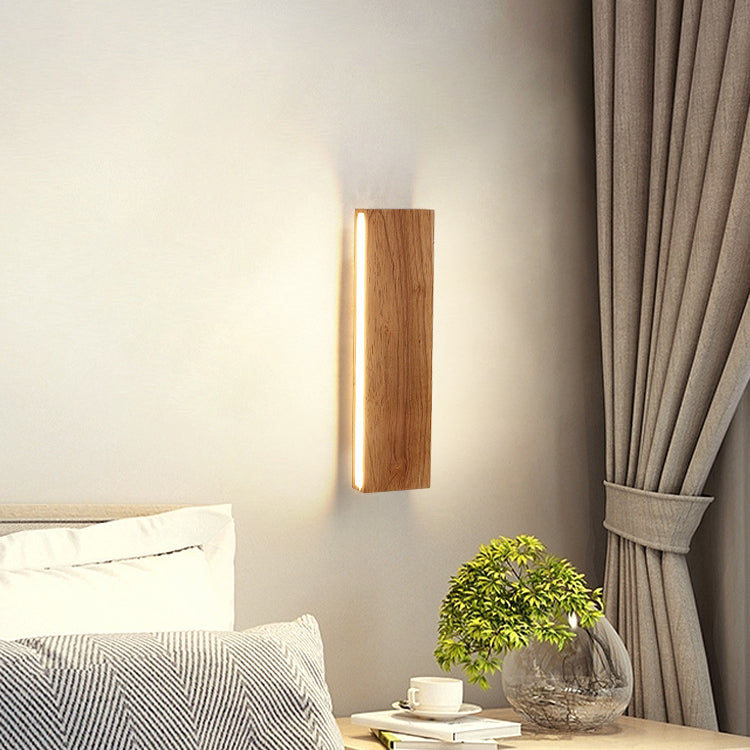 Elegant Solid Wood LED Wall Sconce Lamp