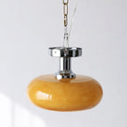 Contemporary Glass Egg Tart 1-Light Flush Mount Fixture