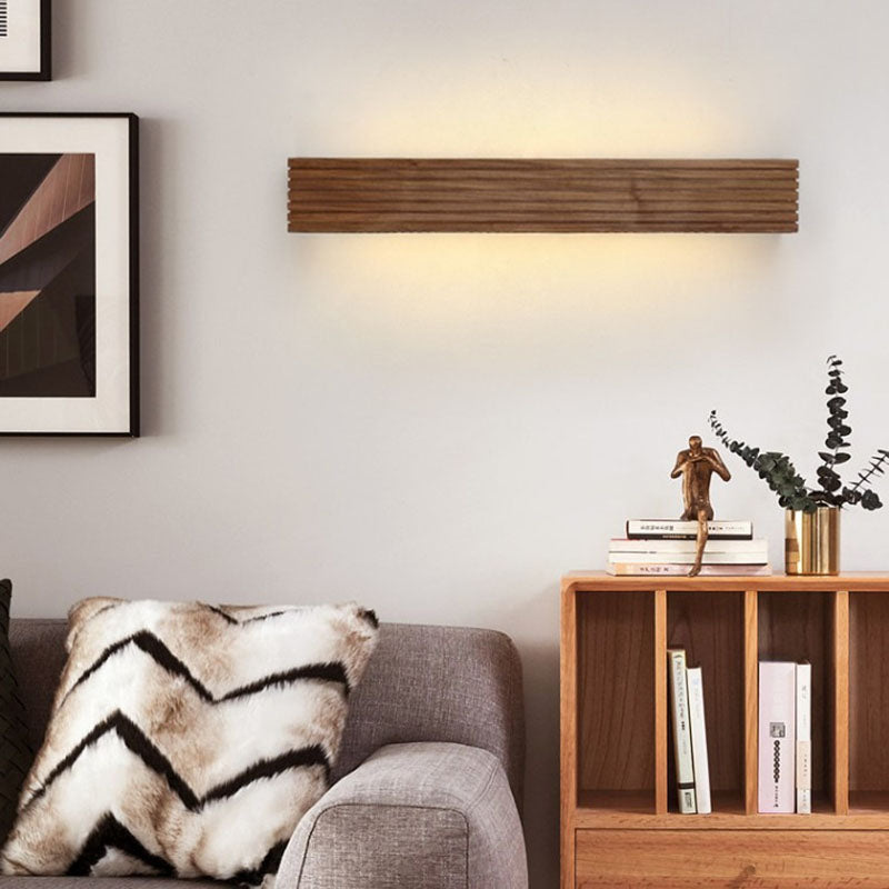 Striped Wood LED Vanity Sconce