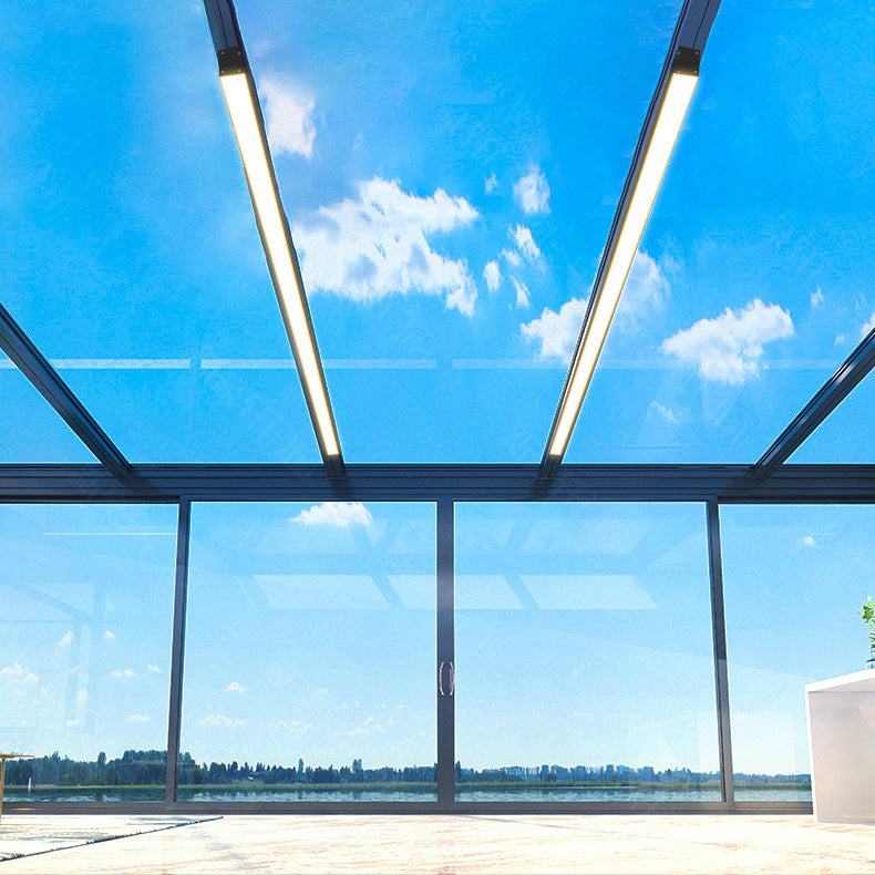 Premium Modern Minimalist LED Flush Mount Ceiling Light - Long Rectangle Aluminum Design for Outdoor Patios