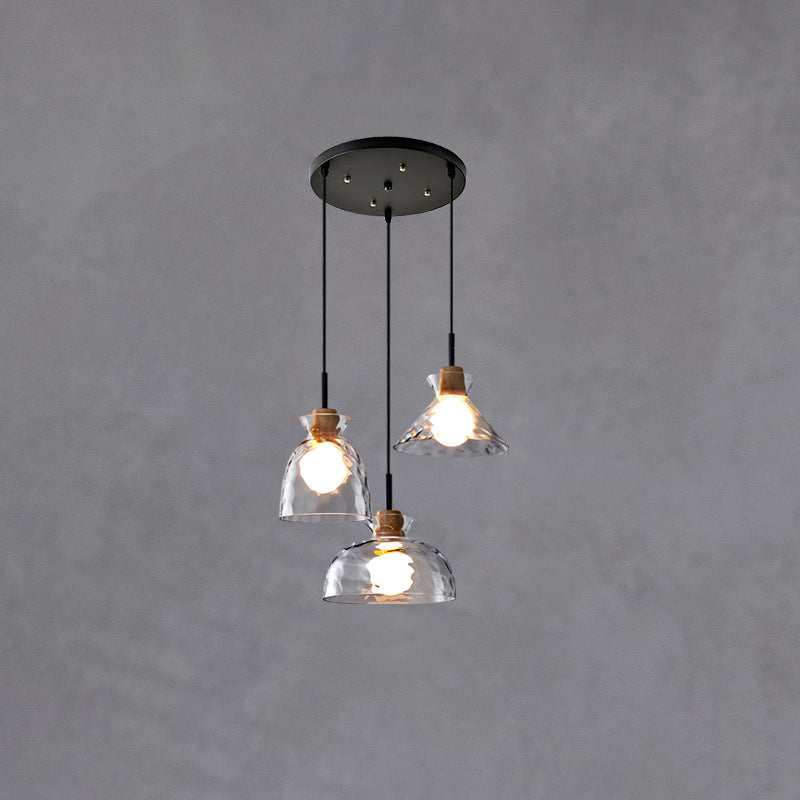 Nordic Rippled Glass Pendant Lamp