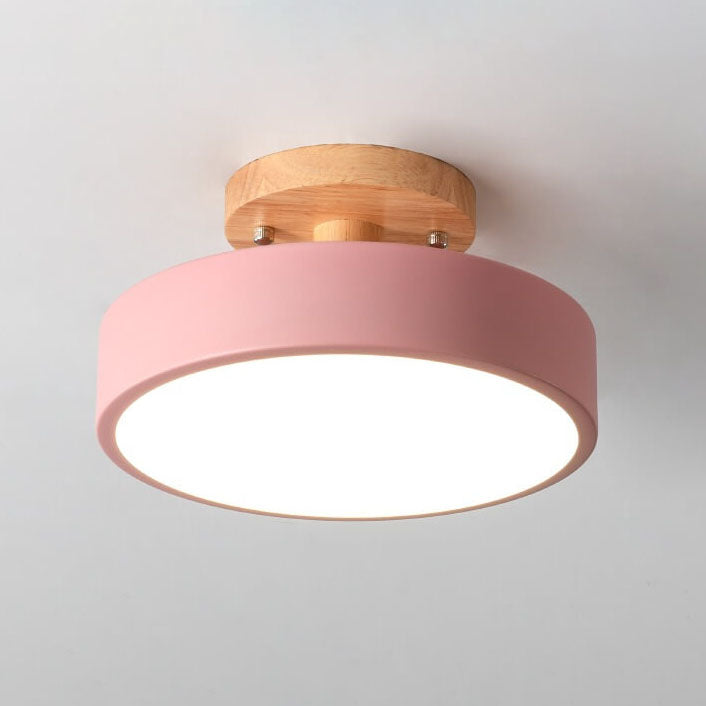 Nordic Round LED Semi-Flush Mount Ceiling Light