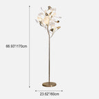 Premium Ginkgo Leaf 5-Light Floor Lamp - Nordic Acrylic & Iron Design