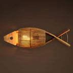 Vintage Bamboo Fish Wall Sconce