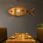 Vintage Bamboo Fish Wall Sconce