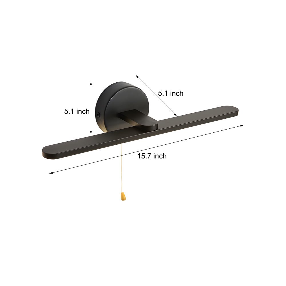 15.74'' Modern LED Linear Vanity Light with Pull Rope Switch - Black/Bronze Bathroom Fixture