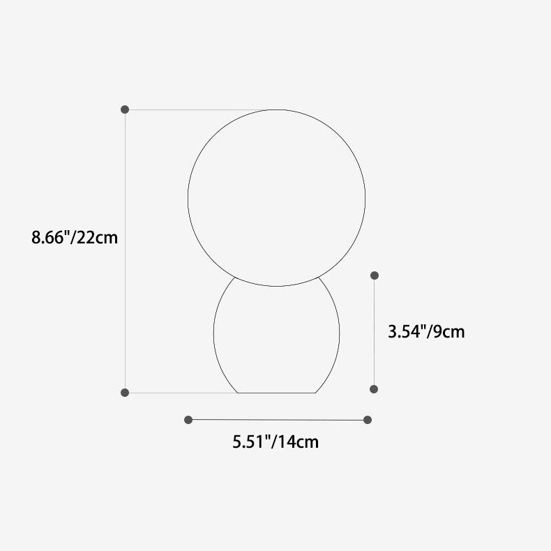 Scandinavian Orb Glass Table Lamp with Wood Base - 1-Light Design for Bedroom