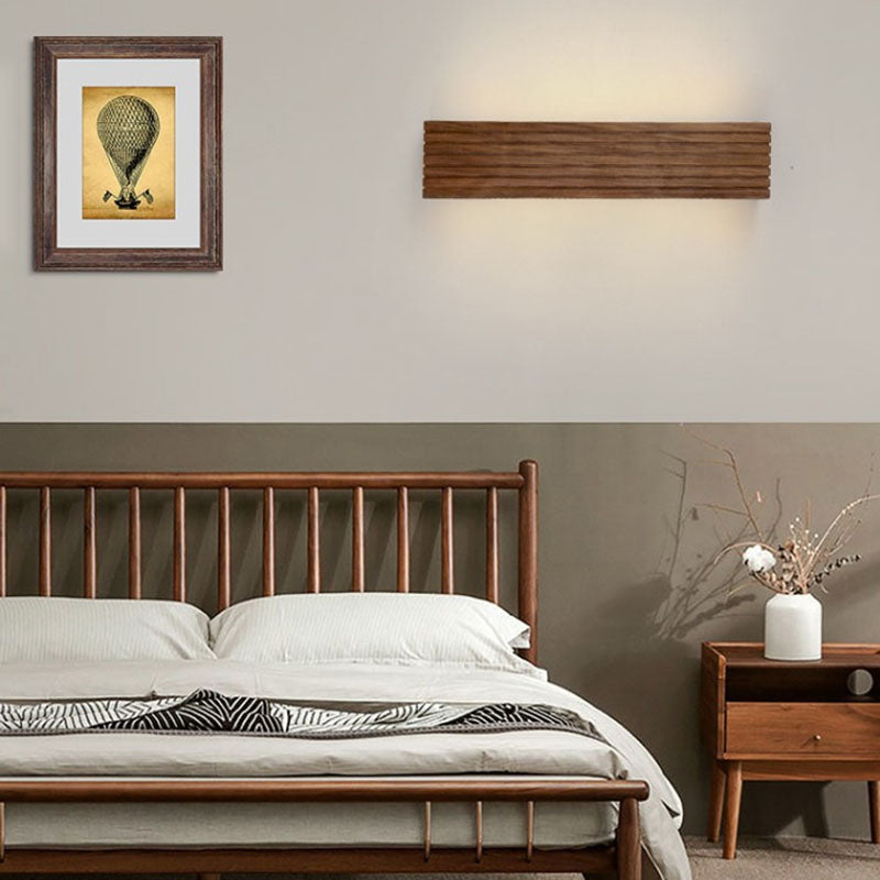 Striped Wood LED Vanity Sconce