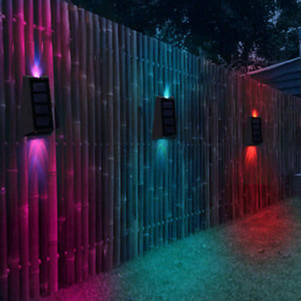 Premium Solar RGB Trapezoid Outdoor LED Wall Sconce Lamp
