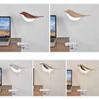 Nordic Bird Clip LED Night Light - USB Rechargeable Table Lamp