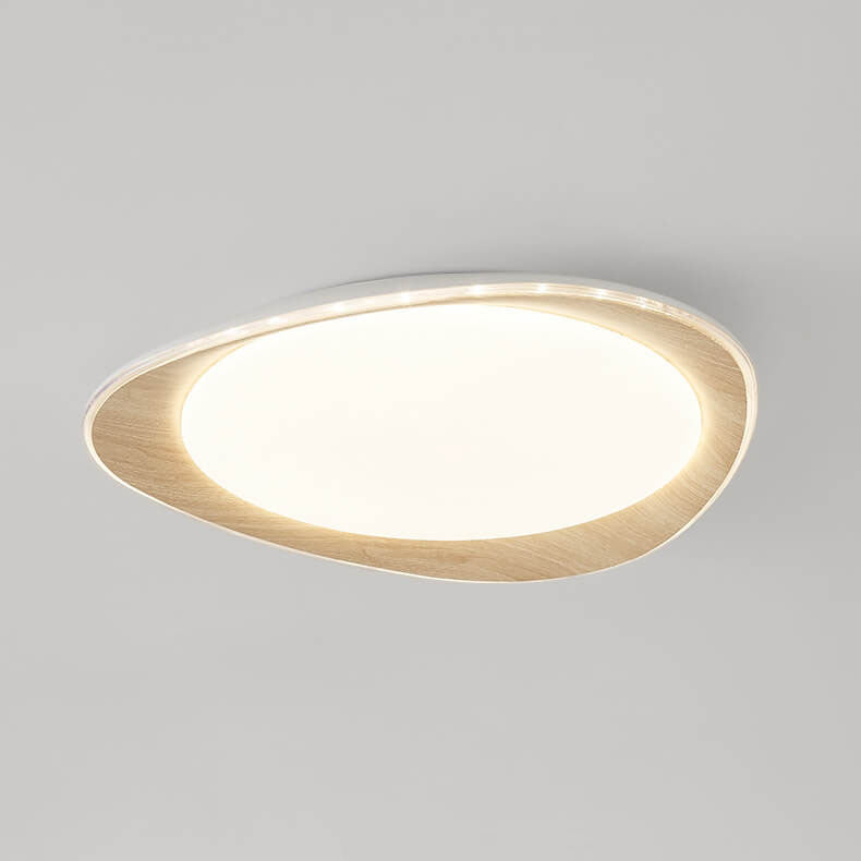Contemporary Wood Grain Pebble LED Flush Mount Ceiling