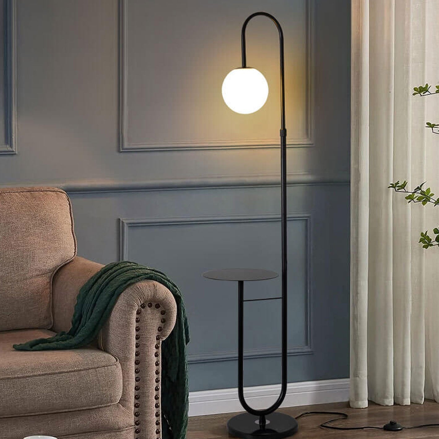 Nordic Minimalist Iron and Marble LED Floor Lamp