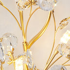 Crystal Floral Iron 3-Light Sconce