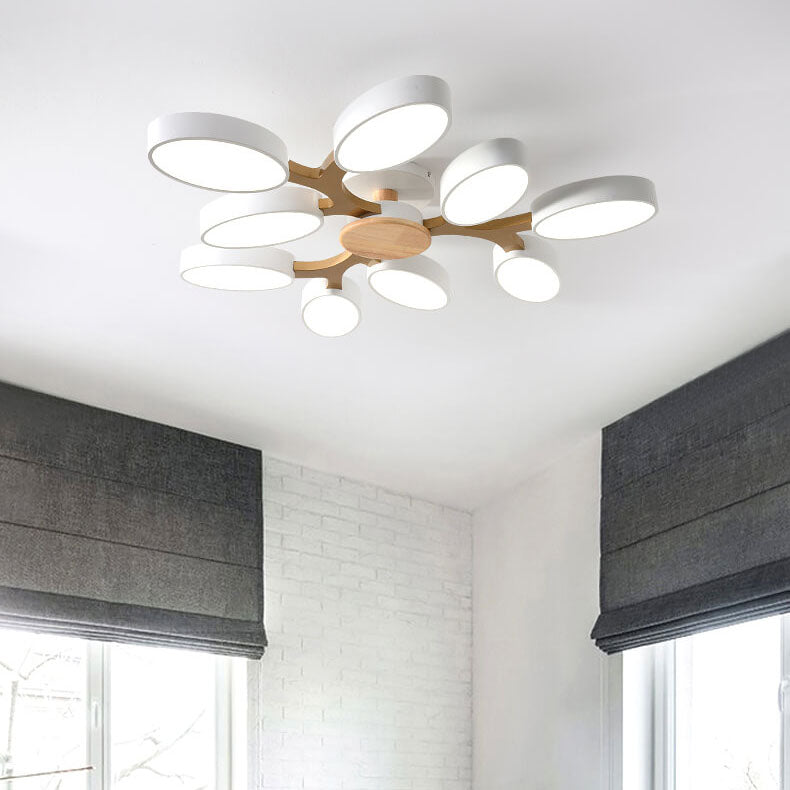 Nordic Wooden Branch LED Flush Mount Ceiling Light