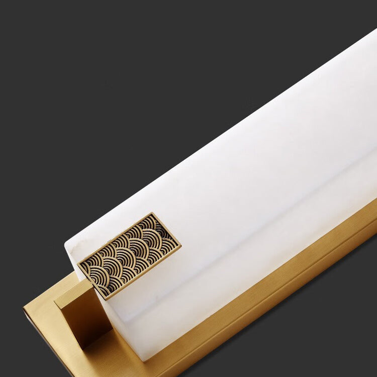 Rectangular Copper Marble LED Outdoor Wall Sconce