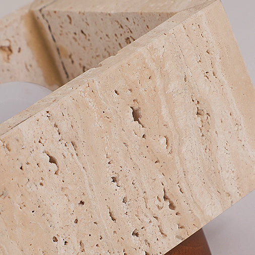 Premium Yellow Travertine Column Semi-Flush Mount Ceiling Light