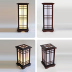 Premium Rectangular Parchment Wood Floor Lamp - 1-Light Design for Entertainment Spaces
