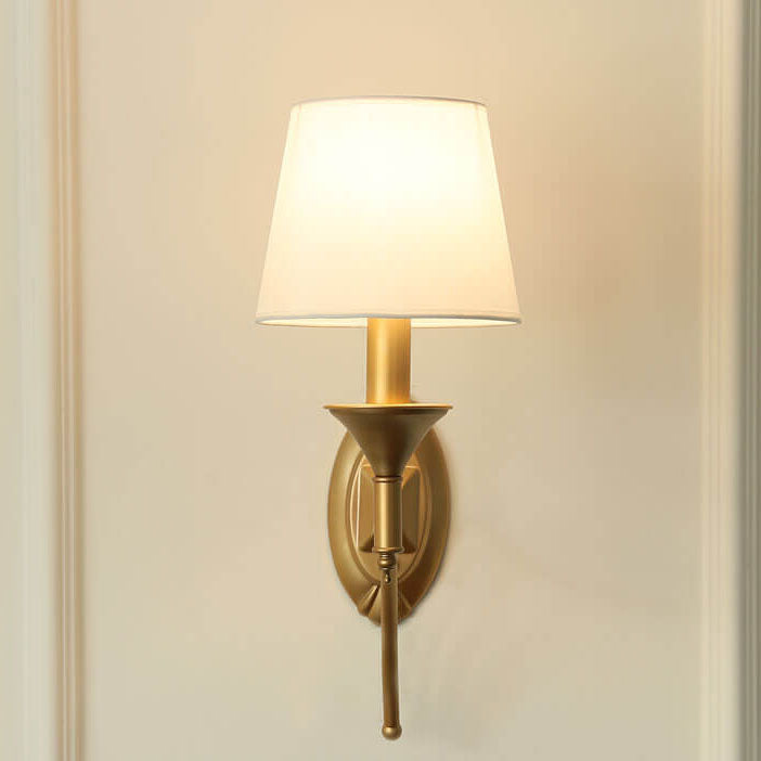 Iron & Fabric Mushroom Wall Sconce