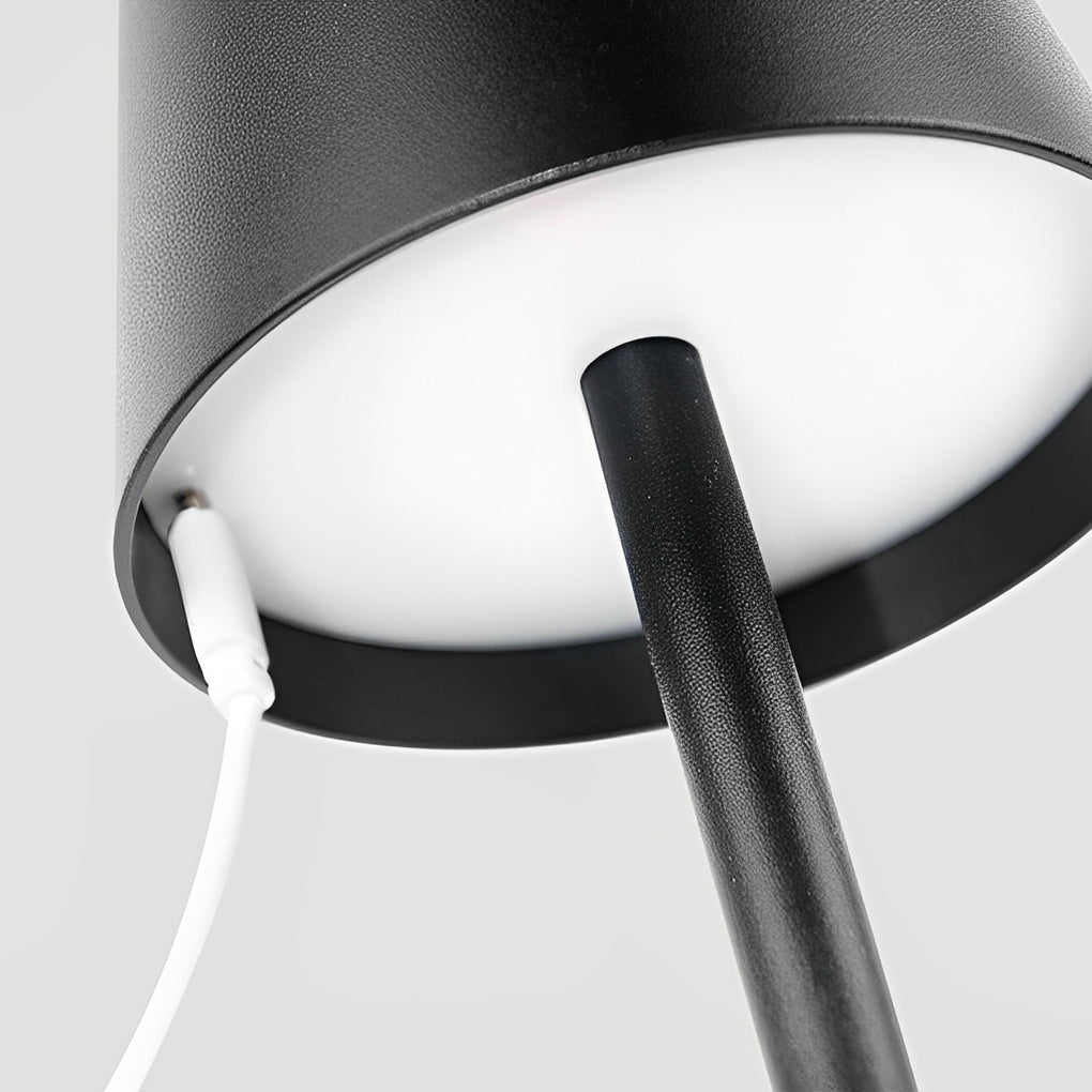 Rechargeable Aluminum Touch-Control Table Lamp - Top Hat Design