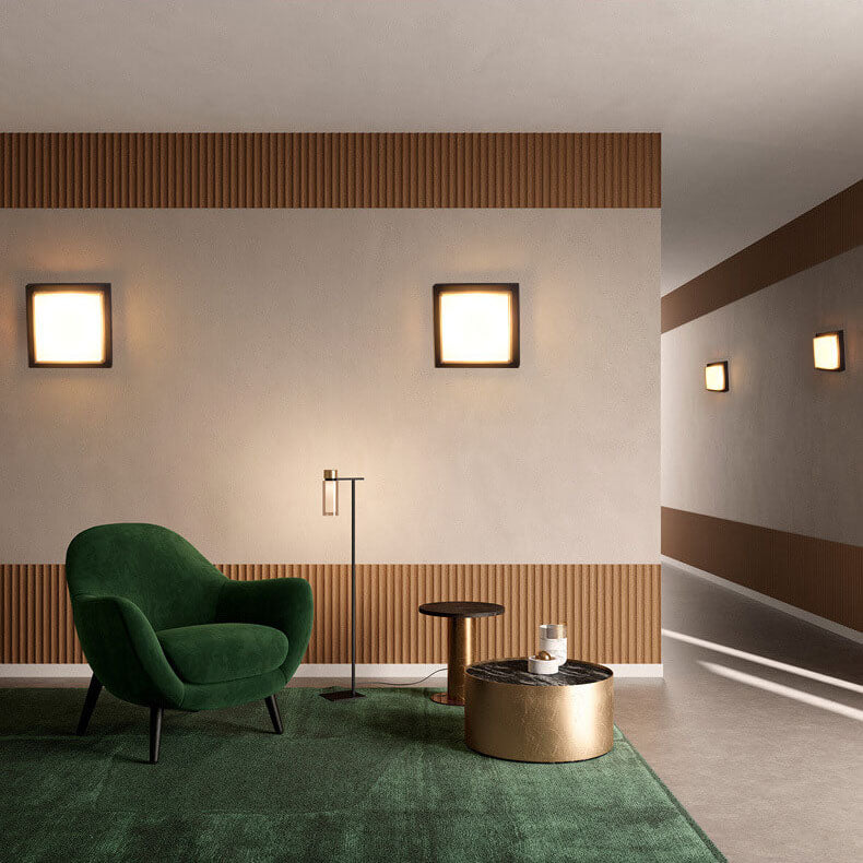 Contemporary Square Aluminum LED Flush Mount Ceiling Light for Outdoor Use
