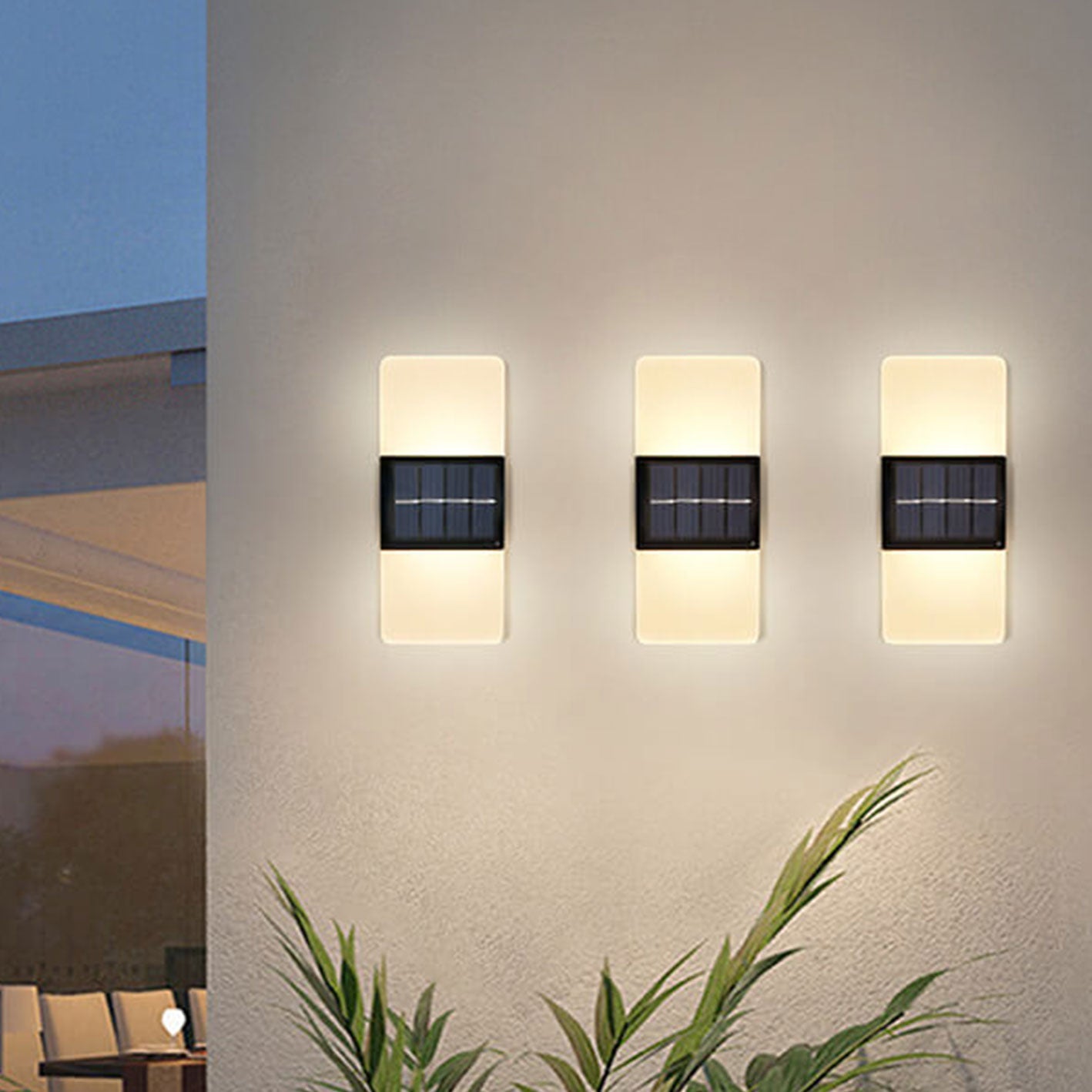 Premium Waterproof Acrylic LED Solar Wall Sconce
