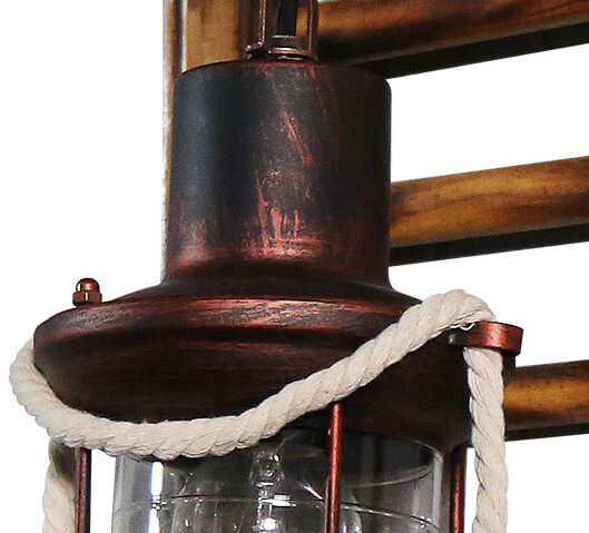 Premium Vintage Bamboo Weaving Kerosene Wall Sconce Lamp