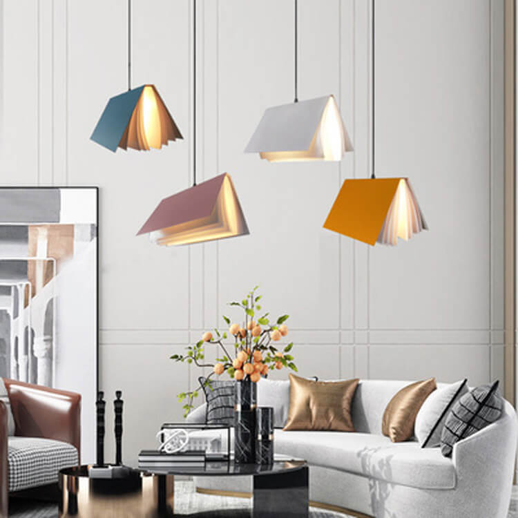 Premium Metal and PVC Book Shade Pendant Light