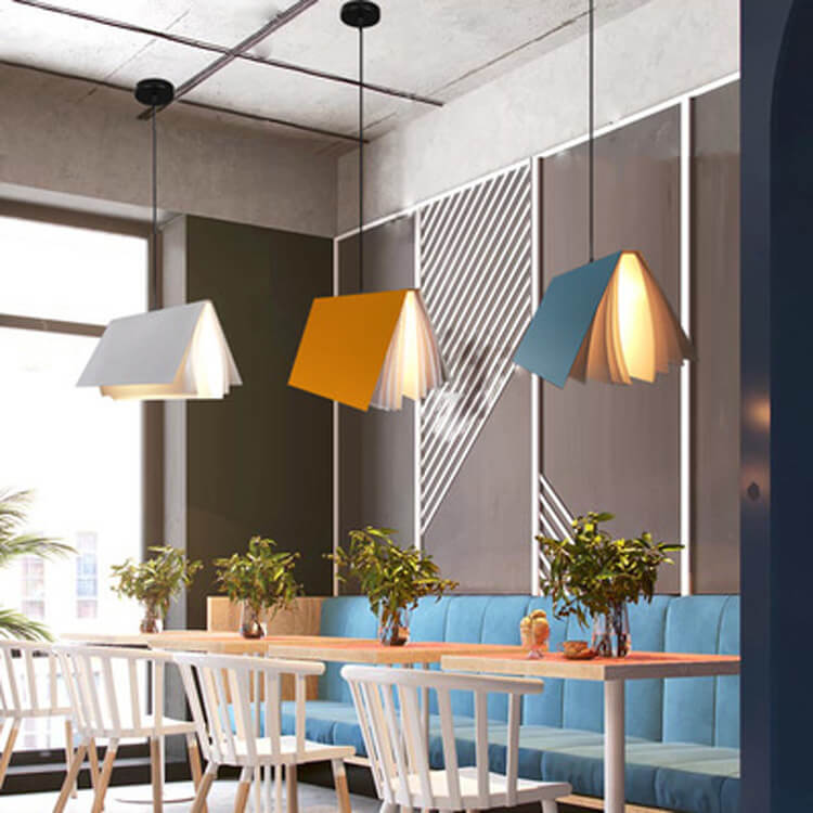 Premium Metal and PVC Book Shade Pendant Light