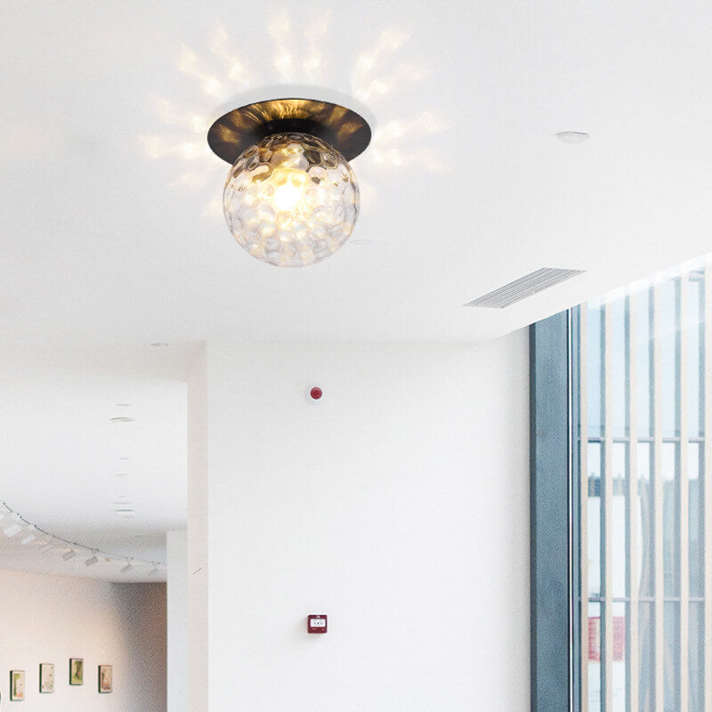 Contemporary 1-Light Semi-Flush Mount Globe Fixture