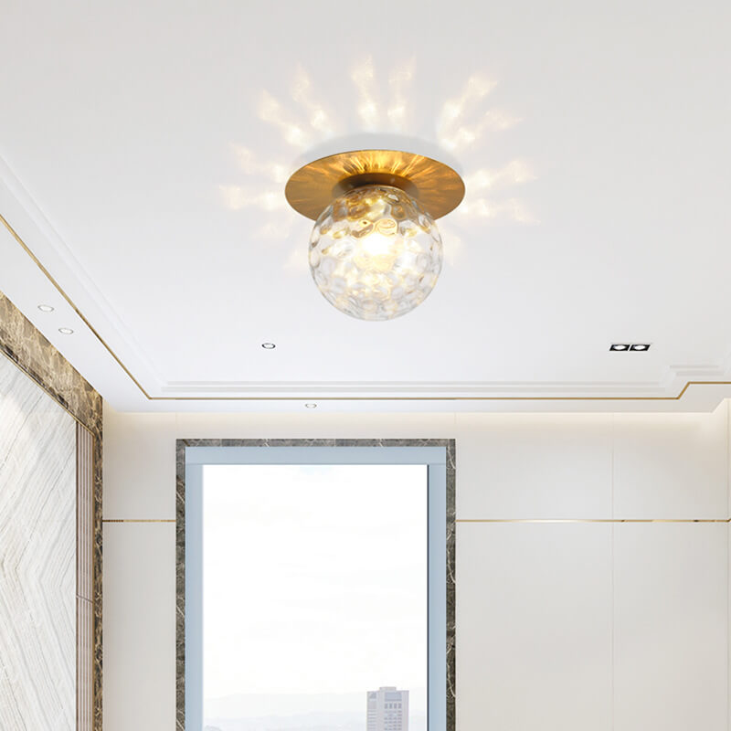 Contemporary 1-Light Semi-Flush Mount Globe Fixture