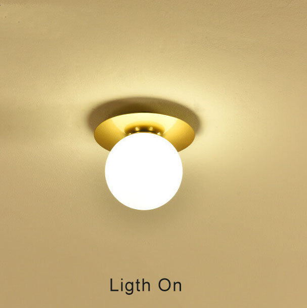 Contemporary 1-Light Semi-Flush Mount Globe Fixture