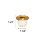 Contemporary 1-Light Semi-Flush Mount Globe Fixture