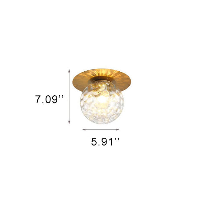 Contemporary 1-Light Semi-Flush Mount Globe Fixture