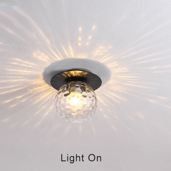 Contemporary 1-Light Semi-Flush Mount Globe Fixture