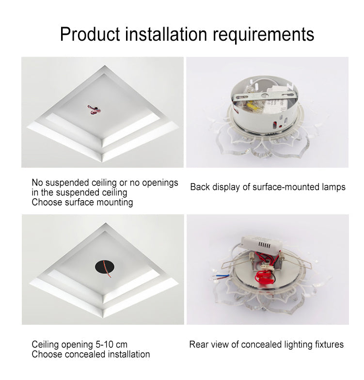 Elegant Crystal Flower LED Flush Mount Ceiling Light