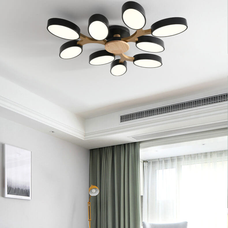 Nordic Wooden Branch LED Flush Mount Ceiling Light