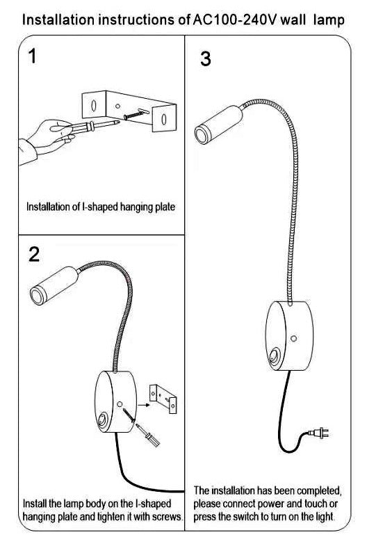 Rotatable LED Hose Spotlight Wall Sconce