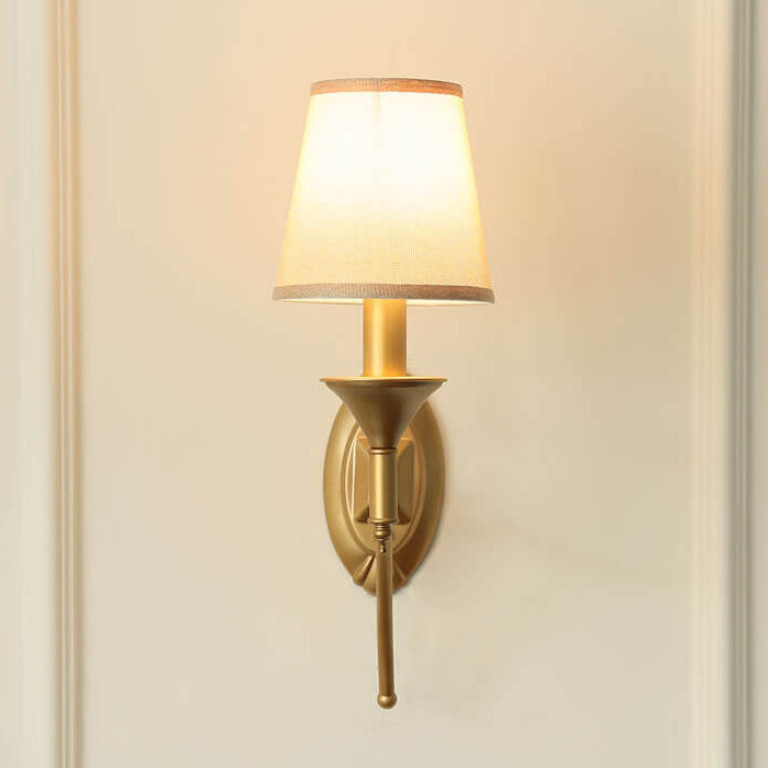 Iron & Fabric Mushroom Wall Sconce